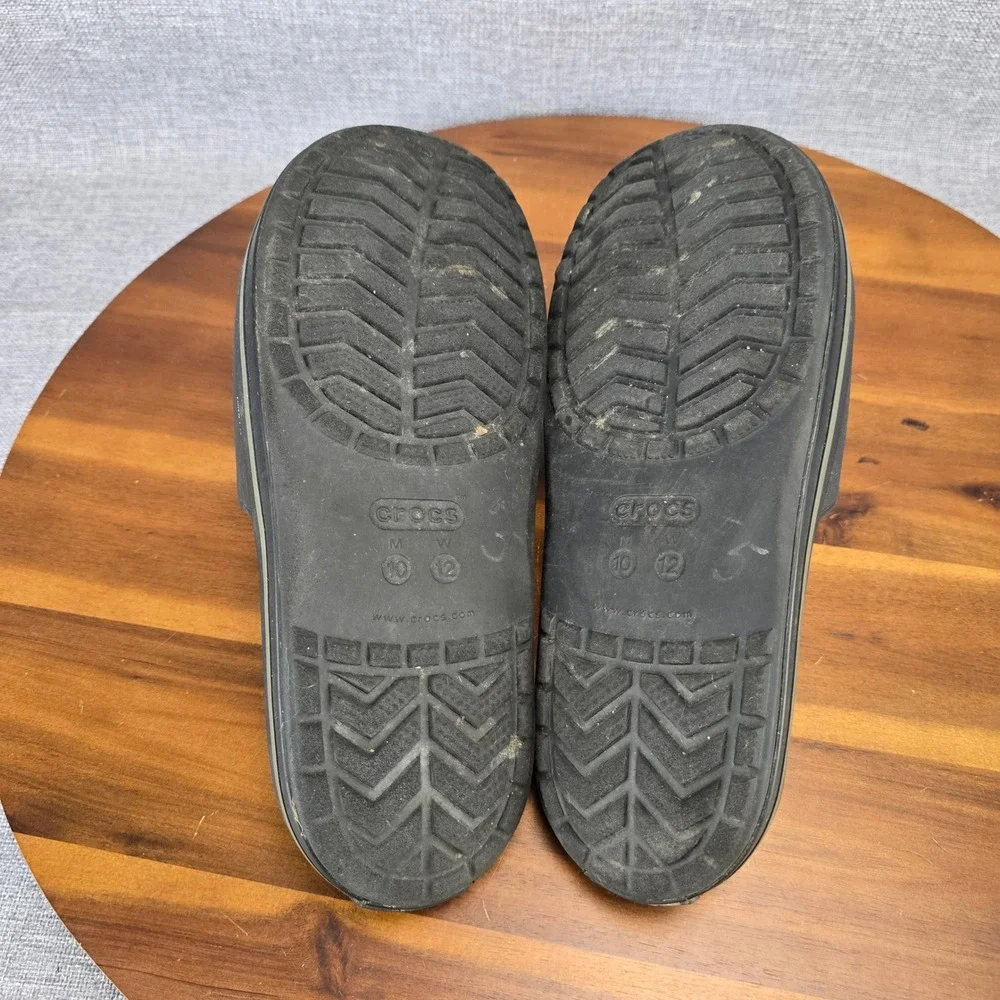 Crocs Crocband III Slide Sandals Mens 10 Womens 12 Black Graphite 205733 Slip On